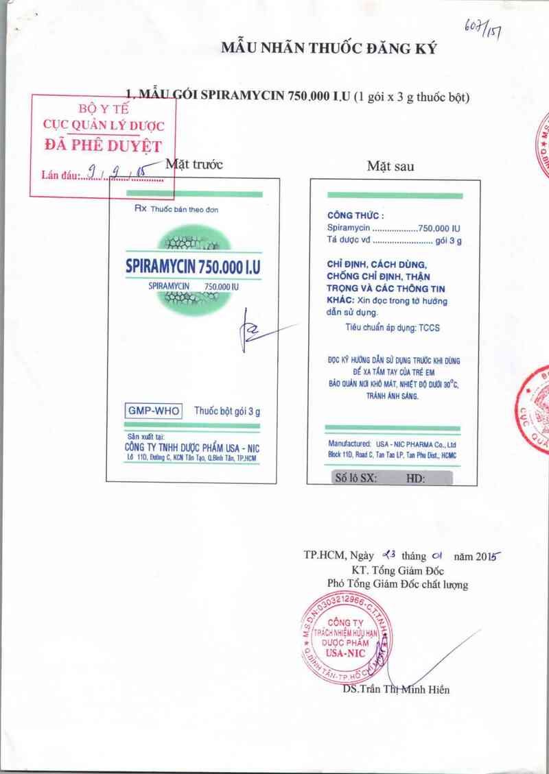thông tin, cách dùng, giá thuốc Spiramycin 750.000 I.U - ảnh 0