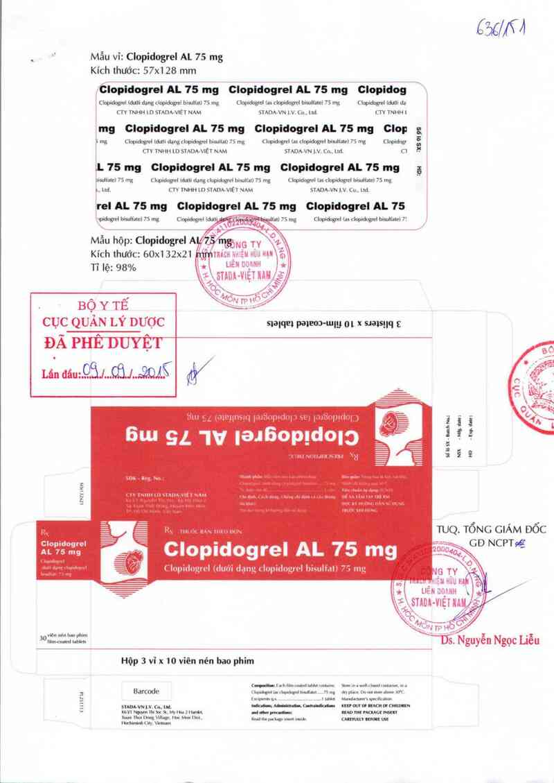 thông tin, cách dùng, giá thuốc Clopidogrel AL 75 mg - ảnh 0