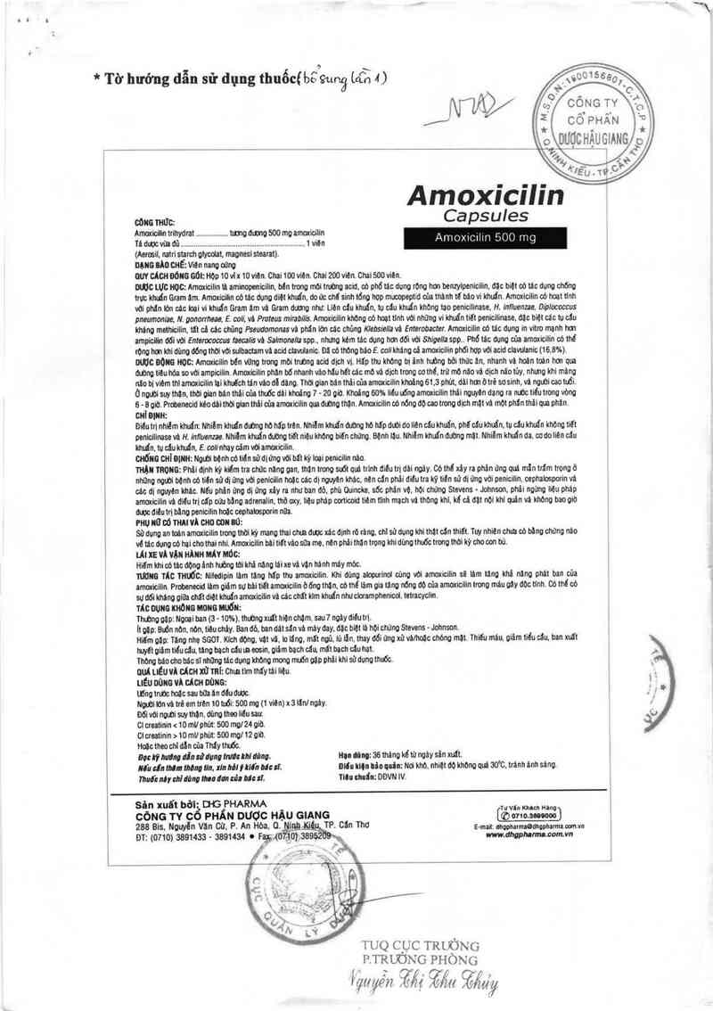 thông tin, cách dùng, giá thuốc Amoxicilin Capsules - ảnh 6