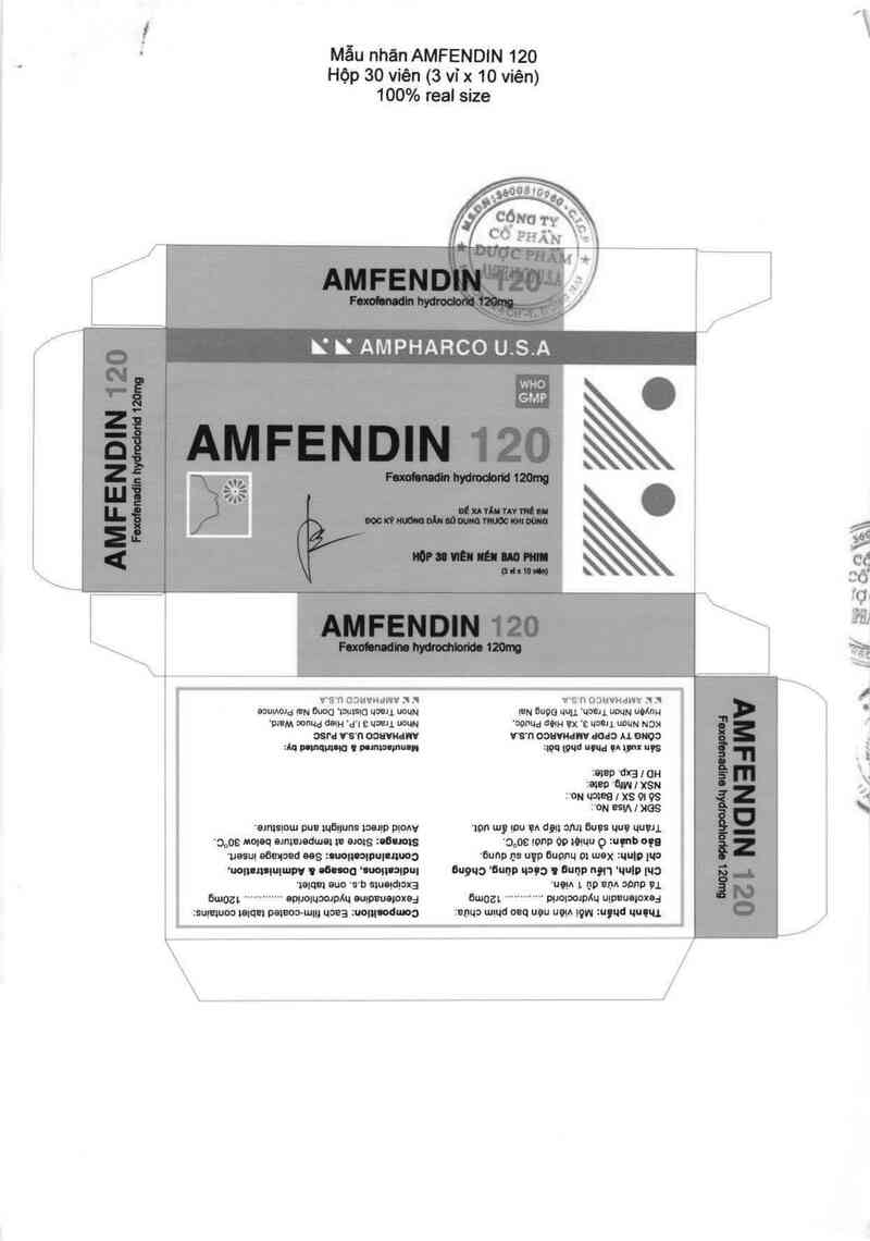 thông tin, cách dùng, giá thuốc Amfendin 120 - ảnh 1