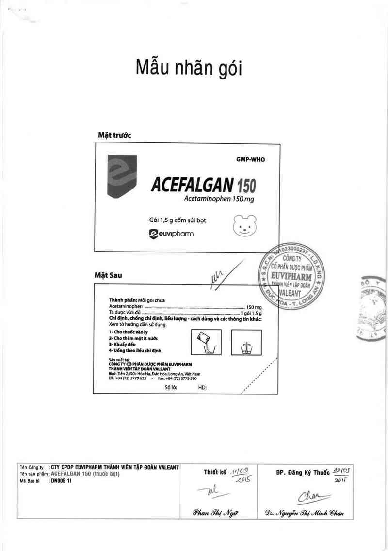 thông tin, cách dùng, giá thuốc Acefalgan 150 - ảnh 1
