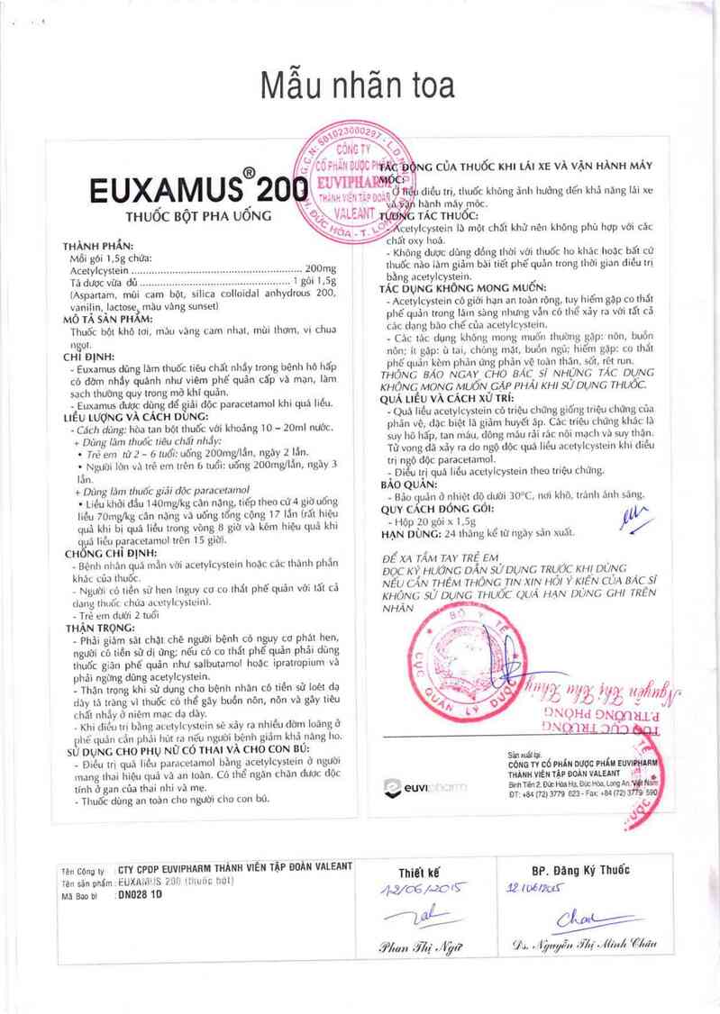 thông tin, cách dùng, giá thuốc Euxamus 200 - ảnh 2