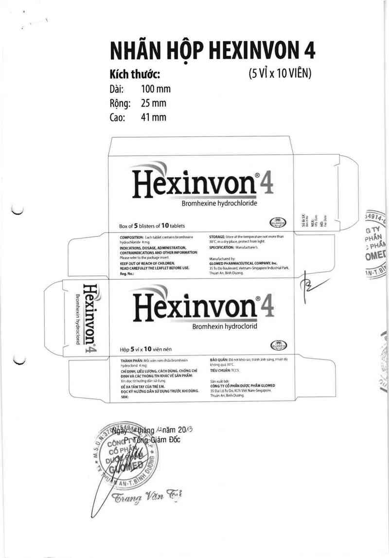 thông tin, cách dùng, giá thuốc Hexinvon 4 - ảnh 1