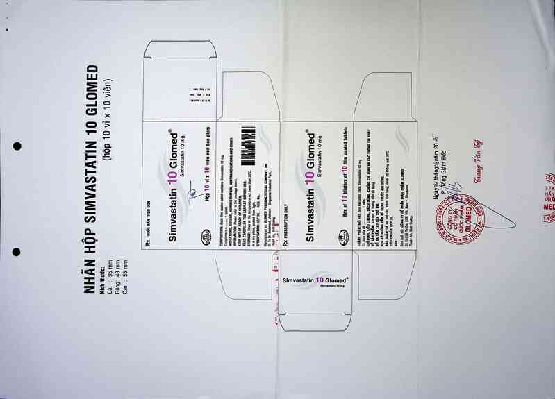 thông tin, cách dùng, giá thuốc Simvastatin 10 Glomed - ảnh 2