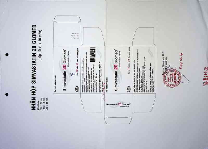 thông tin, cách dùng, giá thuốc Simvastatin 20 Glomed - ảnh 2