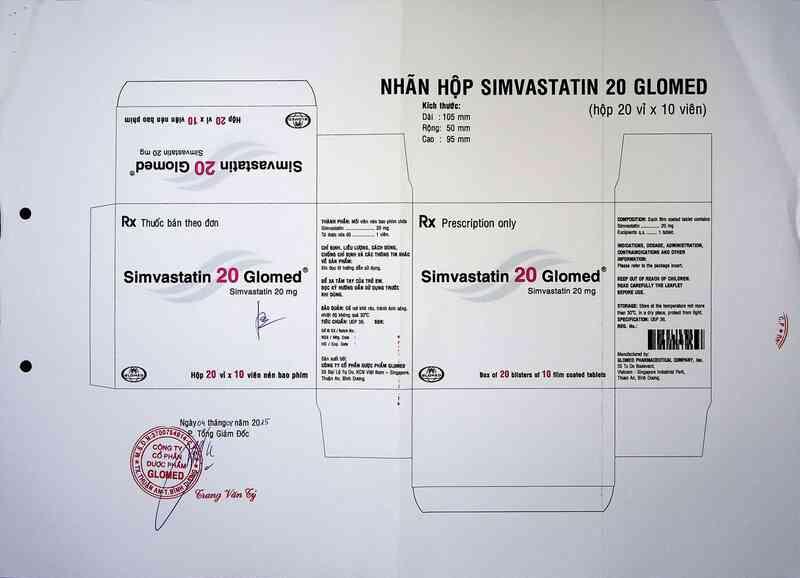 thông tin, cách dùng, giá thuốc Simvastatin 20 Glomed - ảnh 3