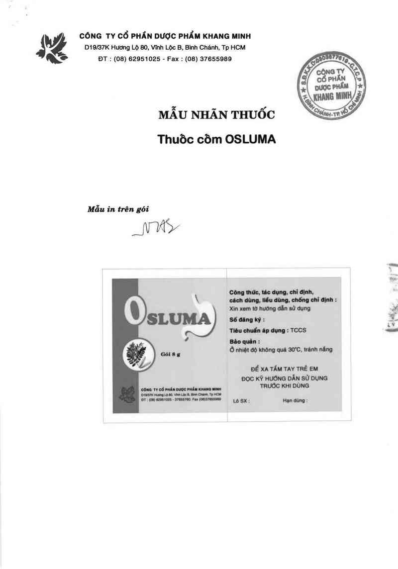 thông tin, cách dùng, giá thuốc Osluma - ảnh 1