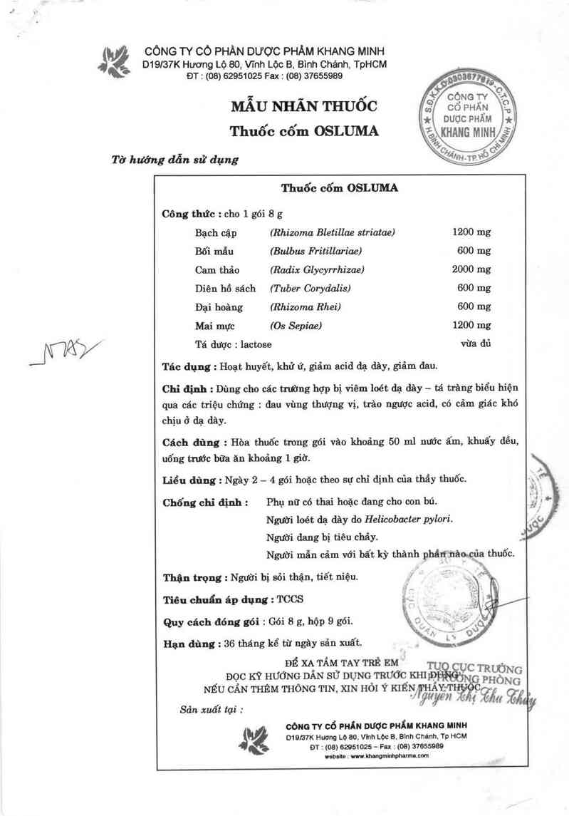 thông tin, cách dùng, giá thuốc Osluma - ảnh 2