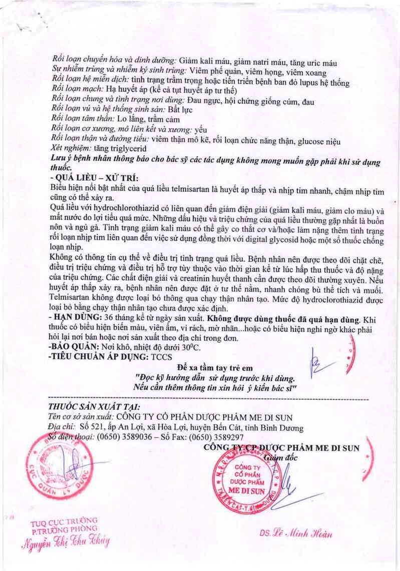 thông tin, cách dùng, giá thuốc Telzid 40/12.5 - ảnh 6