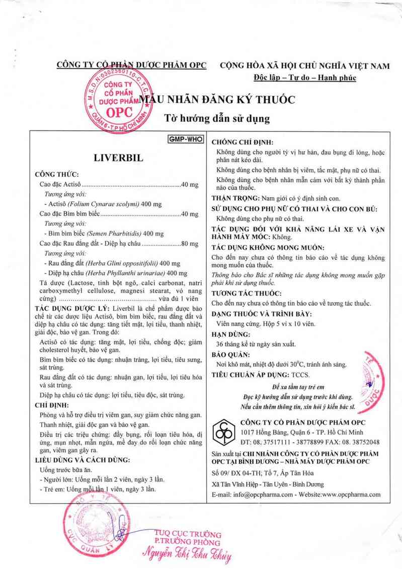 thông tin, cách dùng, giá thuốc Liverbil - ảnh 2