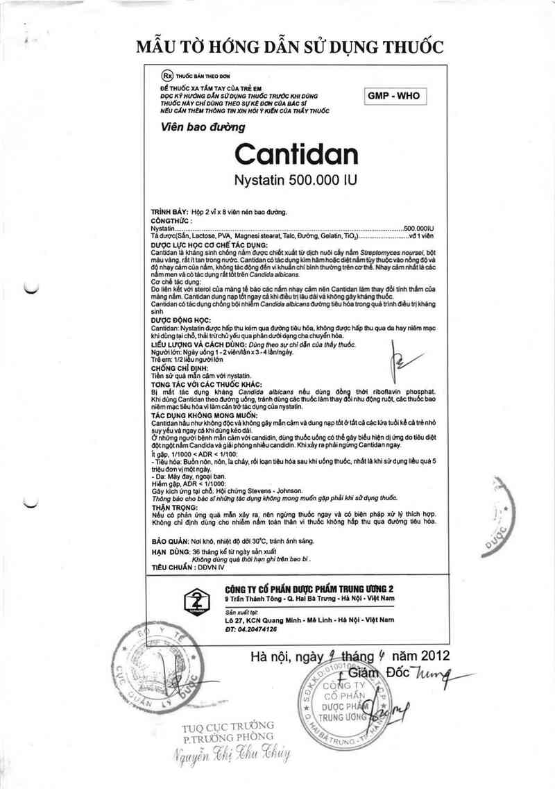 thông tin, cách dùng, giá thuốc Cantidan - ảnh 2