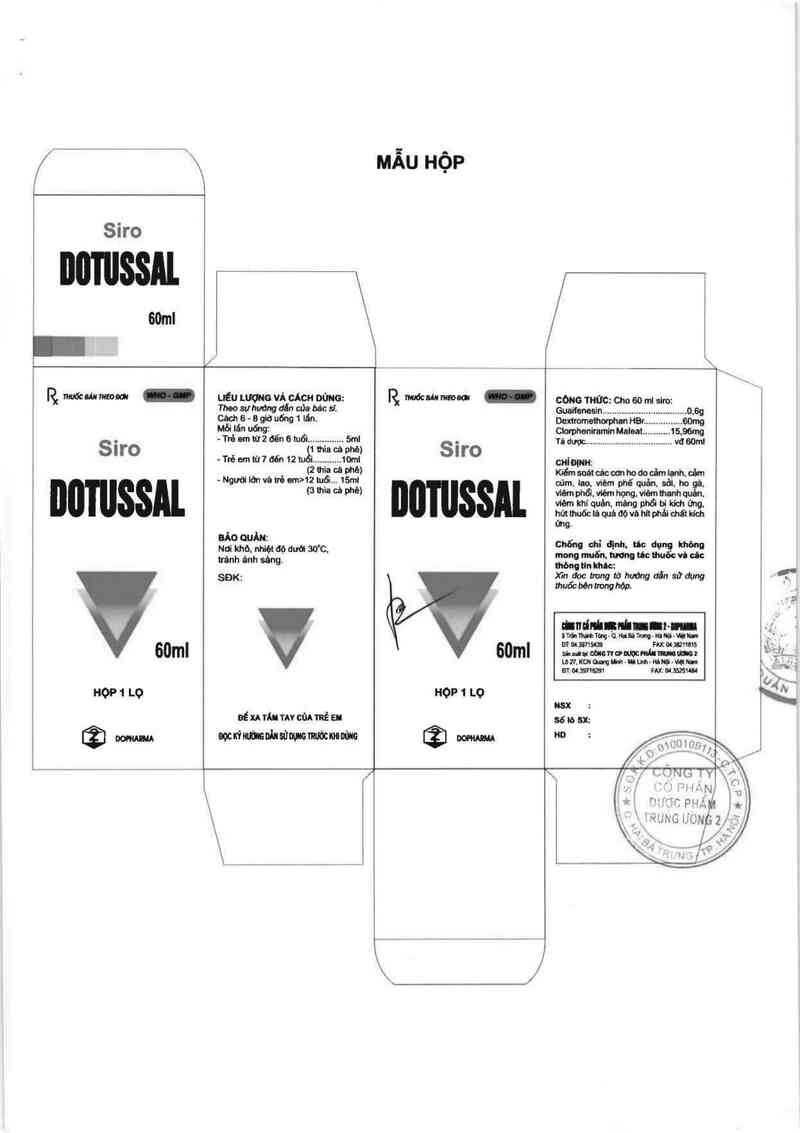 thông tin, cách dùng, giá thuốc Siro Dotussal - ảnh 1
