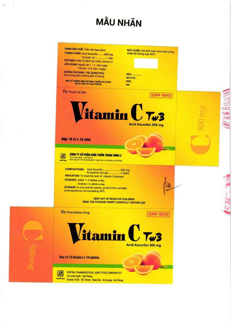 thông tin, cách dùng, giá thuốc Vitamin C TW3 - ảnh 1