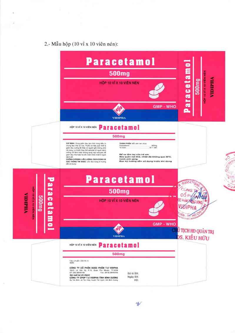 thông tin, cách dùng, giá thuốc Paracetamol 500mg - ảnh 1