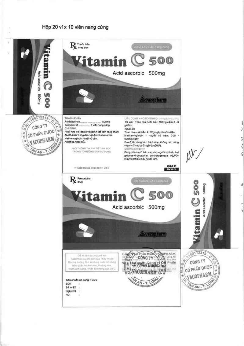 thông tin, cách dùng, giá thuốc Vitamin C 500 - ảnh 1