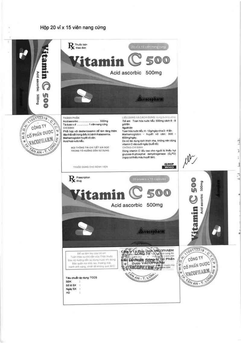 thông tin, cách dùng, giá thuốc Vitamin C 500 - ảnh 6