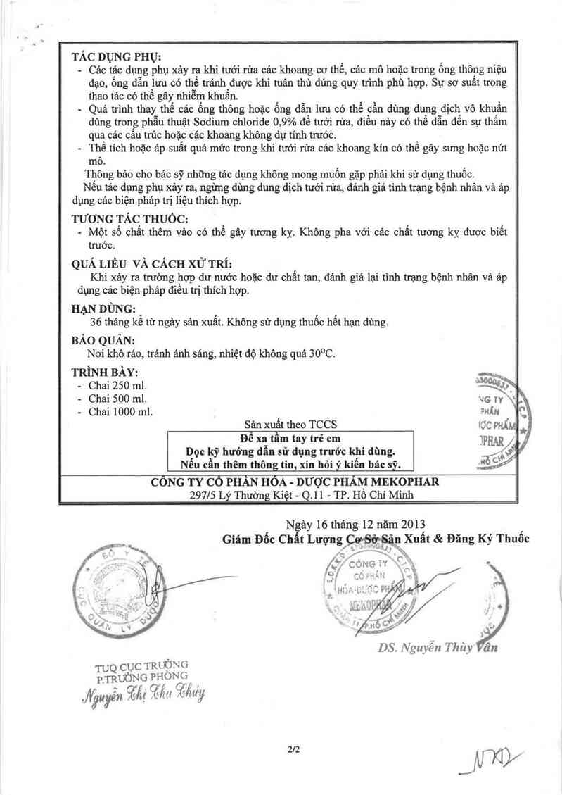 thông tin, cách dùng, giá thuốc Sodium Chloride 0,9% - ảnh 2