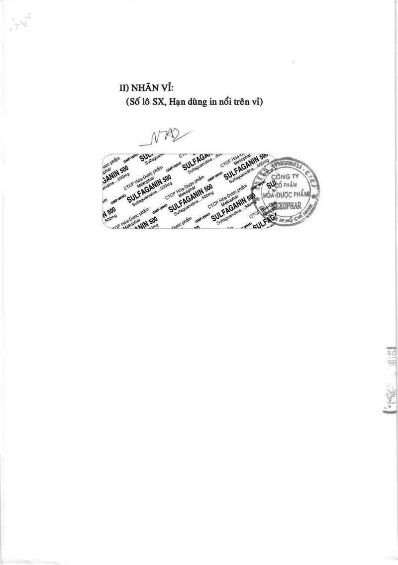 thông tin, cách dùng, giá thuốc Sulfaganin 500 - ảnh 1