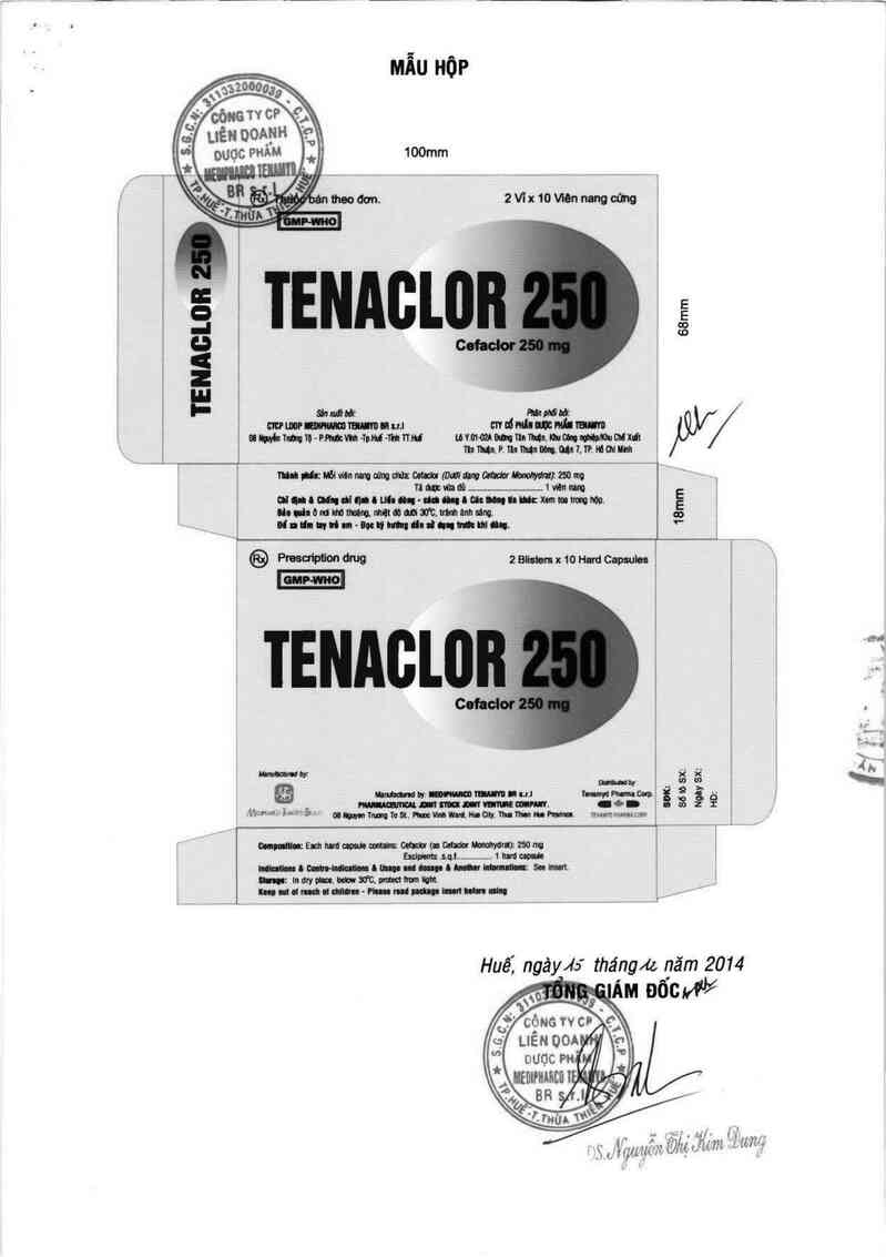 thông tin, cách dùng, giá thuốc Tenaclor 250 - ảnh 1