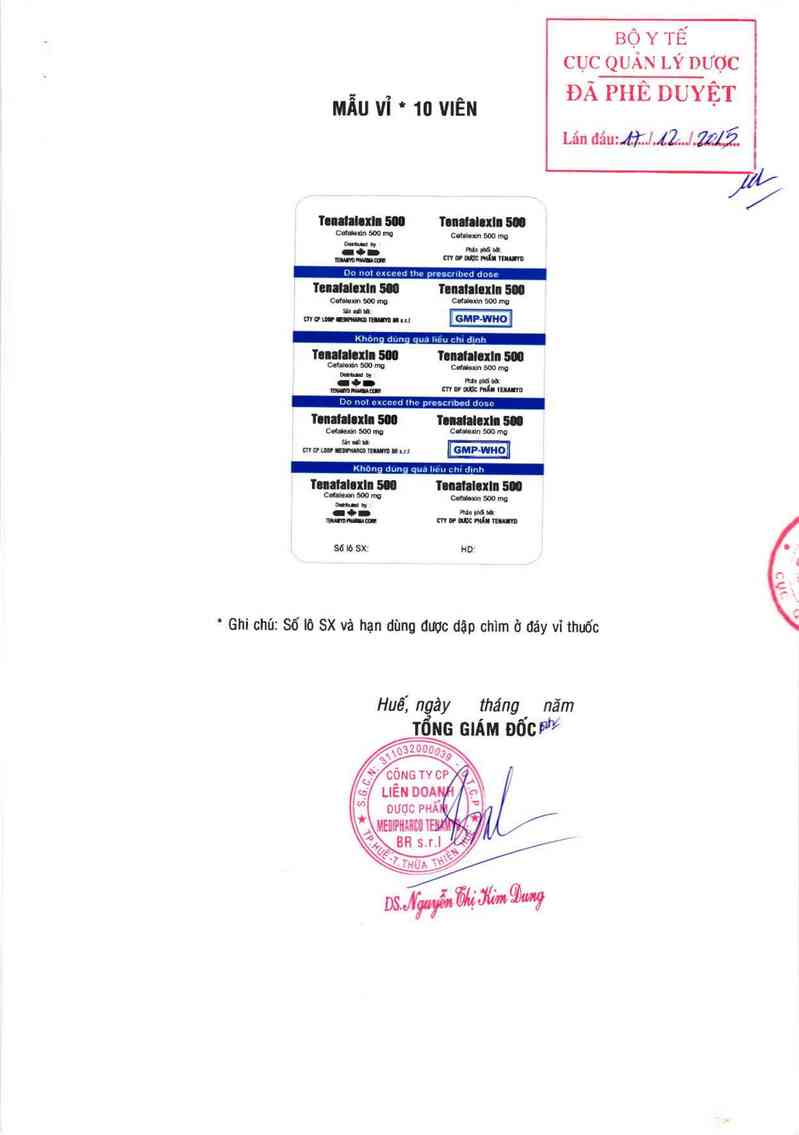 thông tin, cách dùng, giá thuốc Tenafalexin 500 - ảnh 0