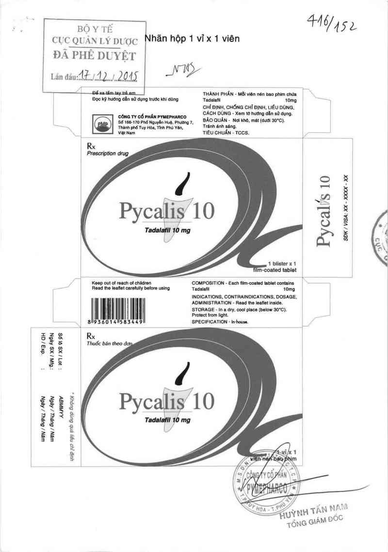 thông tin, cách dùng, giá thuốc Pycalis 10 - ảnh 0