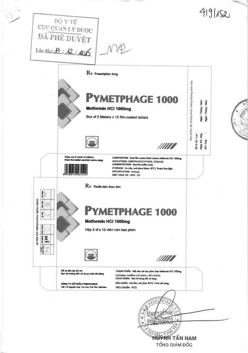 thông tin, cách dùng, giá thuốc Pymetphage 1000 - ảnh 0