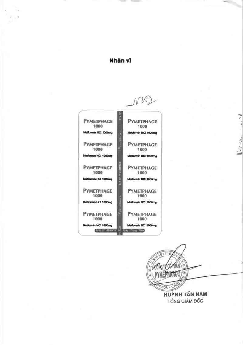 thông tin, cách dùng, giá thuốc Pymetphage 1000 - ảnh 2