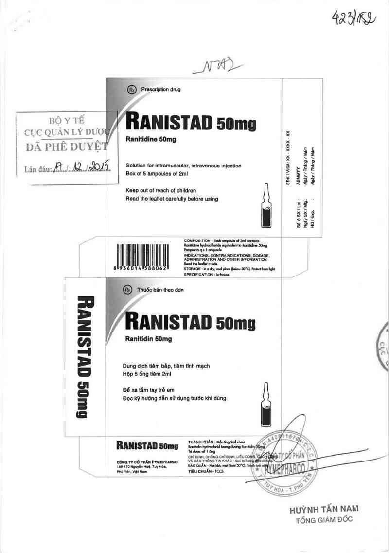 thông tin, cách dùng, giá thuốc Ranistad 50mg - ảnh 0