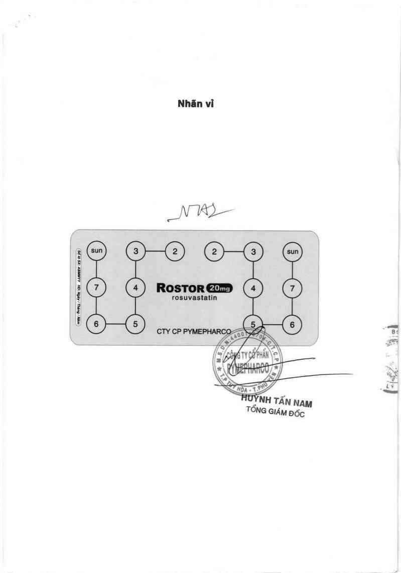 thông tin, cách dùng, giá thuốc Rostor 20 - ảnh 1