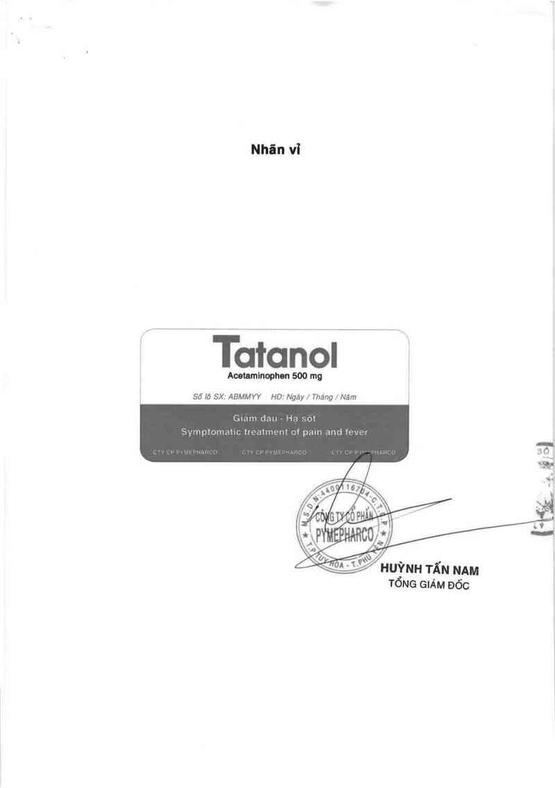 thông tin, cách dùng, giá thuốc Tatanol - ảnh 1