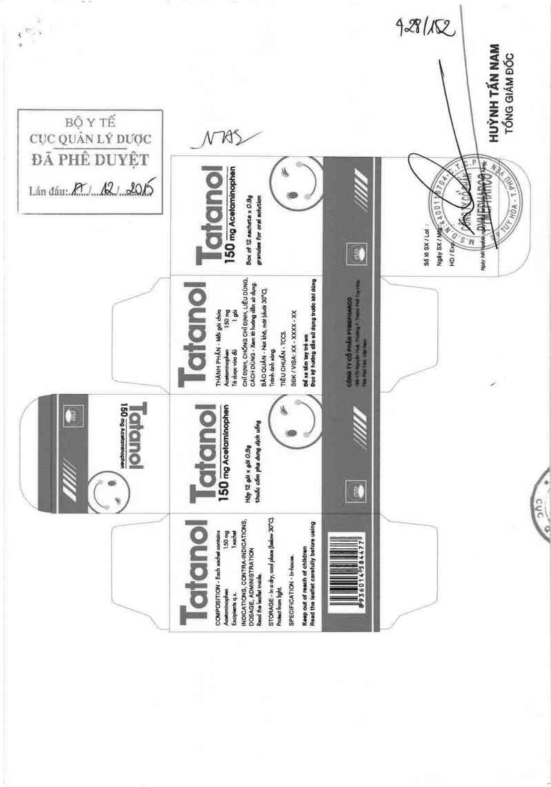 thông tin, cách dùng, giá thuốc Tatanol 150 mg - ảnh 0