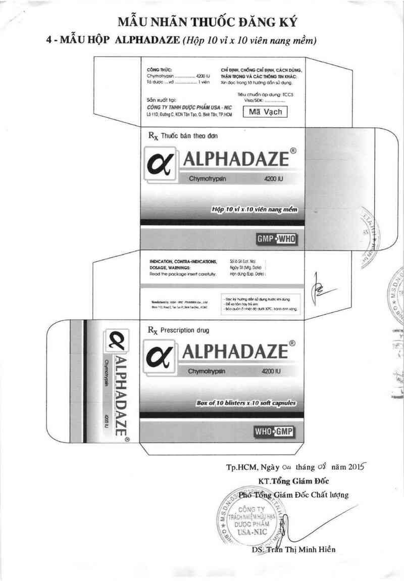thông tin, cách dùng, giá thuốc Alphadaze - ảnh 2