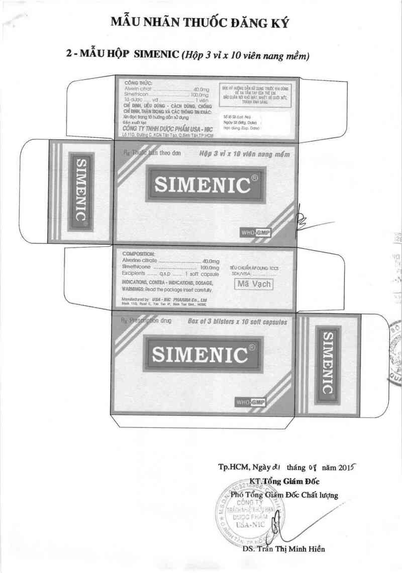 thông tin, cách dùng, giá thuốc Simenic - ảnh 1