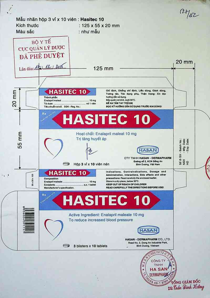 thông tin, cách dùng, giá thuốc Hasitec 10 - ảnh 0