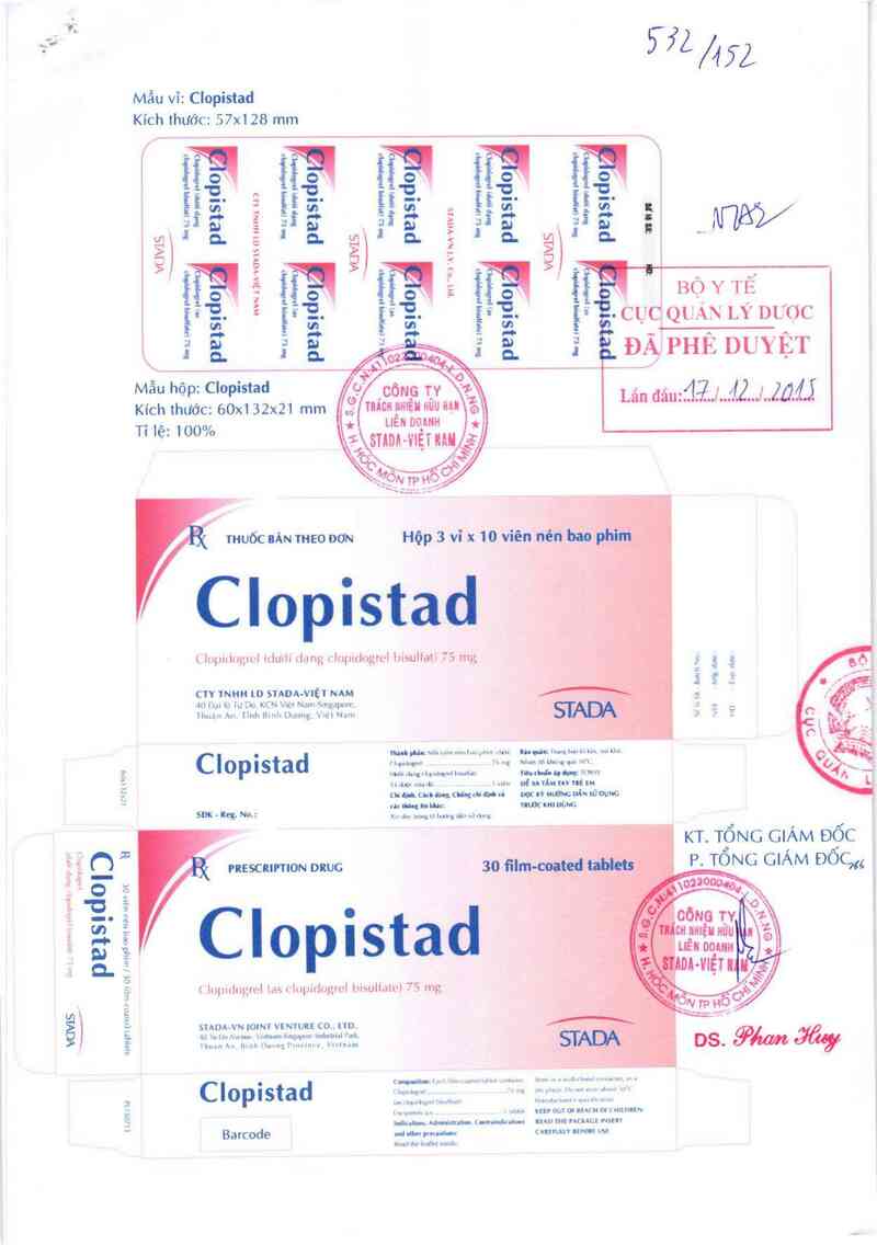 thông tin, cách dùng, giá thuốc Clopistad - ảnh 0