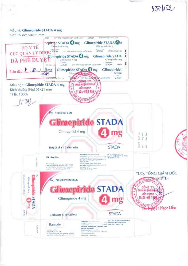 thông tin, cách dùng, giá thuốc Glimepiride Stada 4 mg - ảnh 0