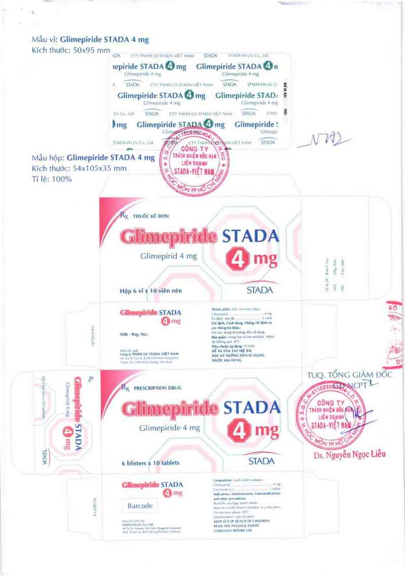 thông tin, cách dùng, giá thuốc Glimepiride Stada 4 mg - ảnh 1
