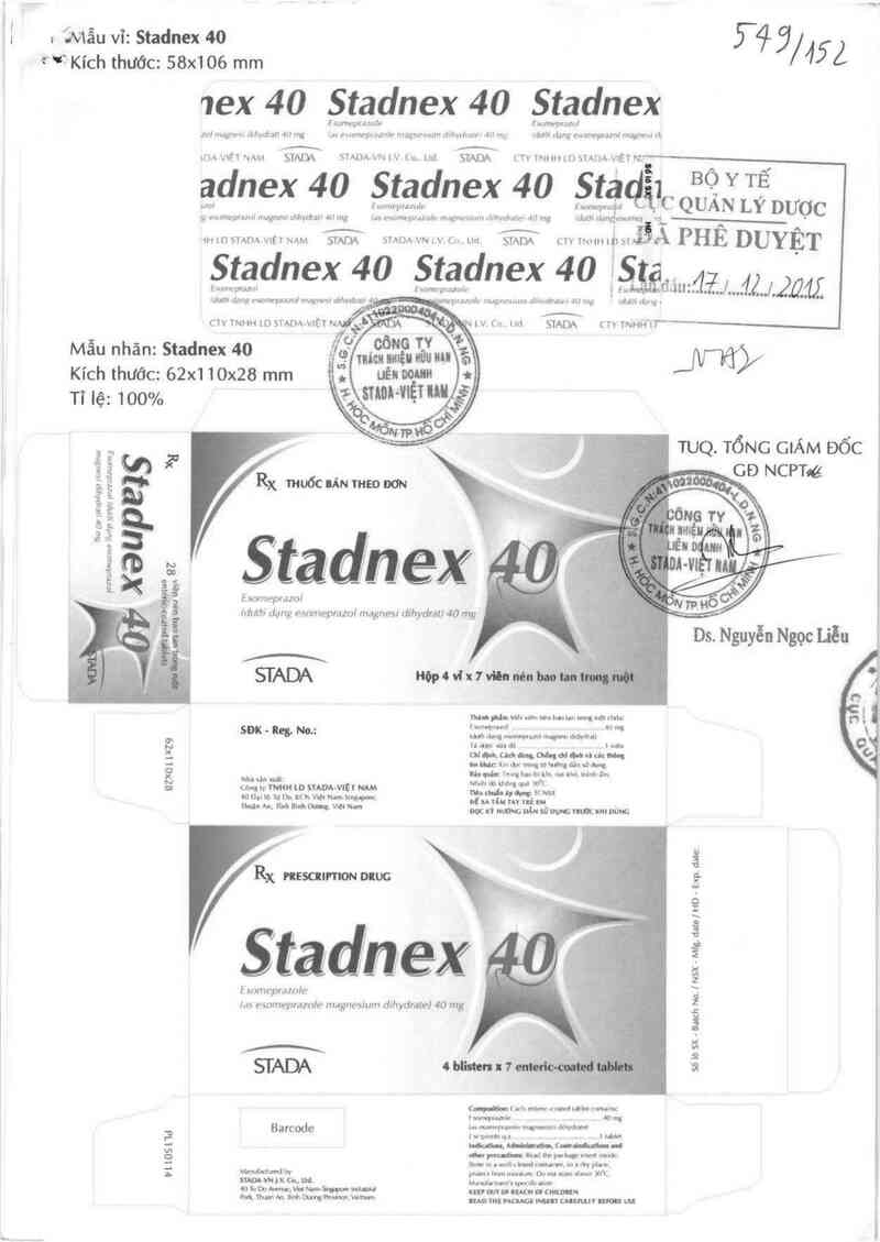 thông tin, cách dùng, giá thuốc Stadnex 40 - ảnh 0