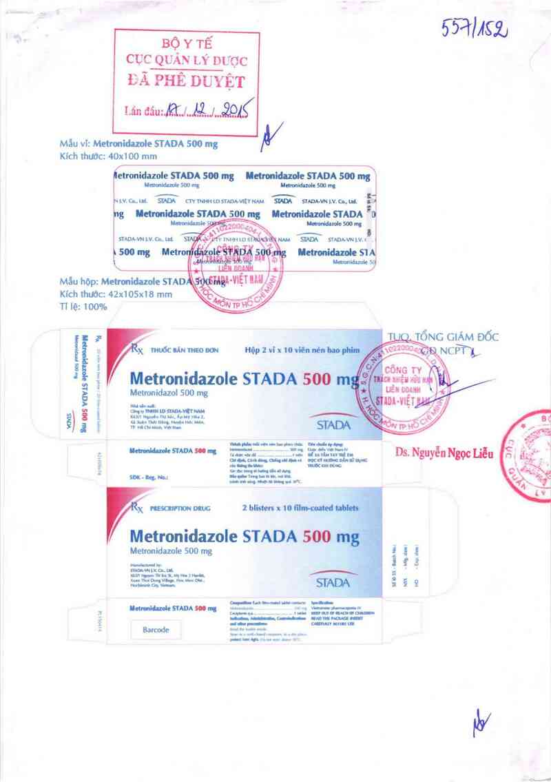 thông tin, cách dùng, giá thuốc Metronidazole Stada 500 mg - ảnh 0