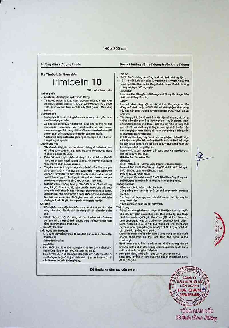 thông tin, cách dùng, giá thuốc Trimibelin 10 - ảnh 3