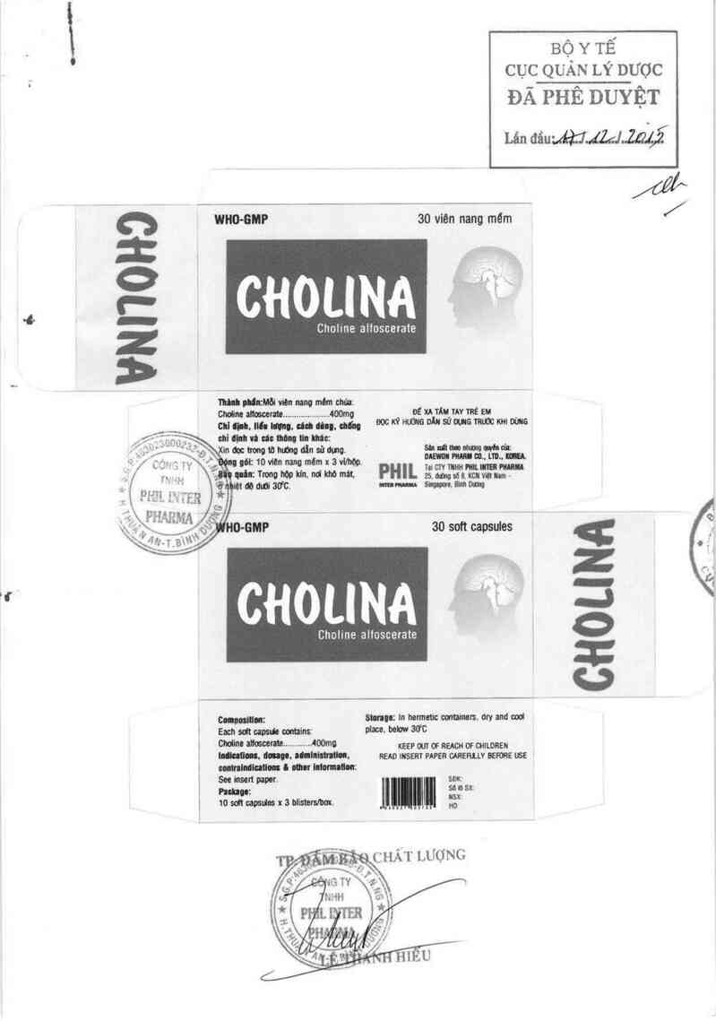 thông tin, cách dùng, giá thuốc Cholina - ảnh 0