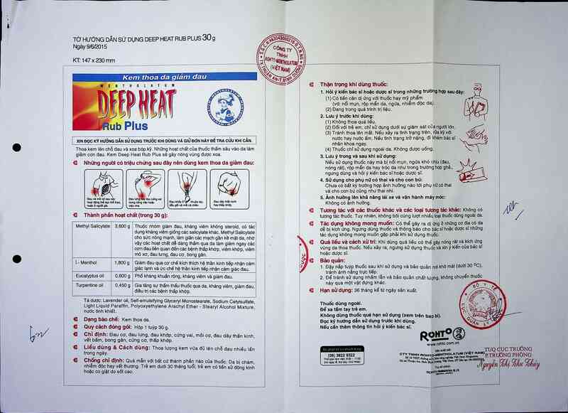 thông tin, cách dùng, giá thuốc Deep heat rub plus - ảnh 5