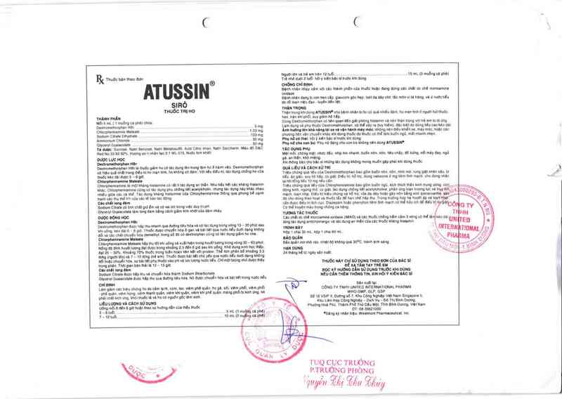thông tin, cách dùng, giá thuốc Atussin - ảnh 2