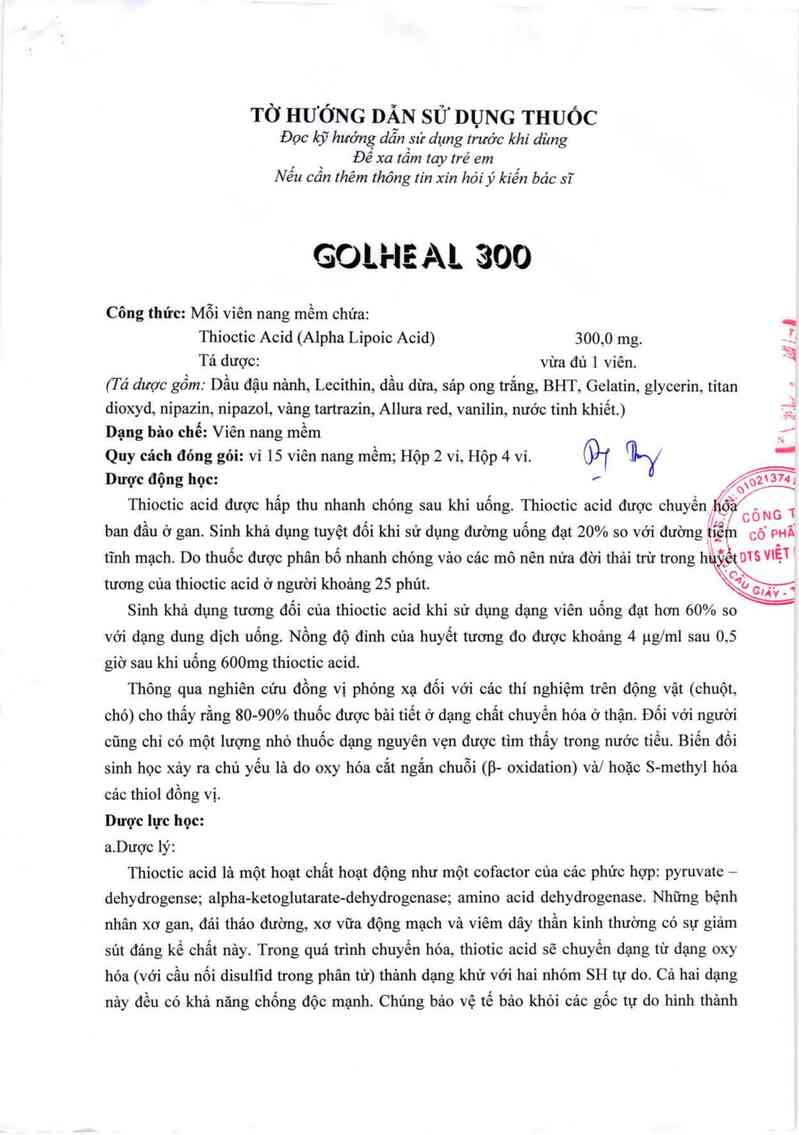 thông tin, cách dùng, giá thuốc Golheal 300 - ảnh 3