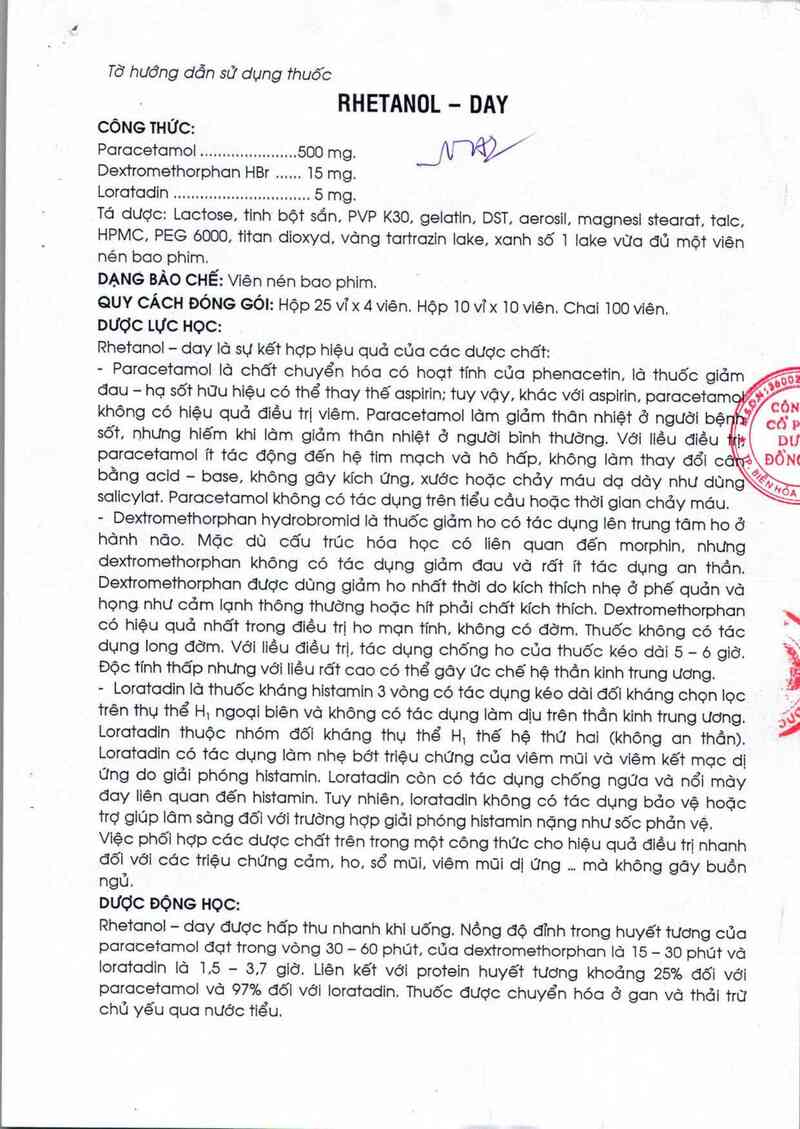 thông tin, cách dùng, giá thuốc Rhetanol - Day - ảnh 3