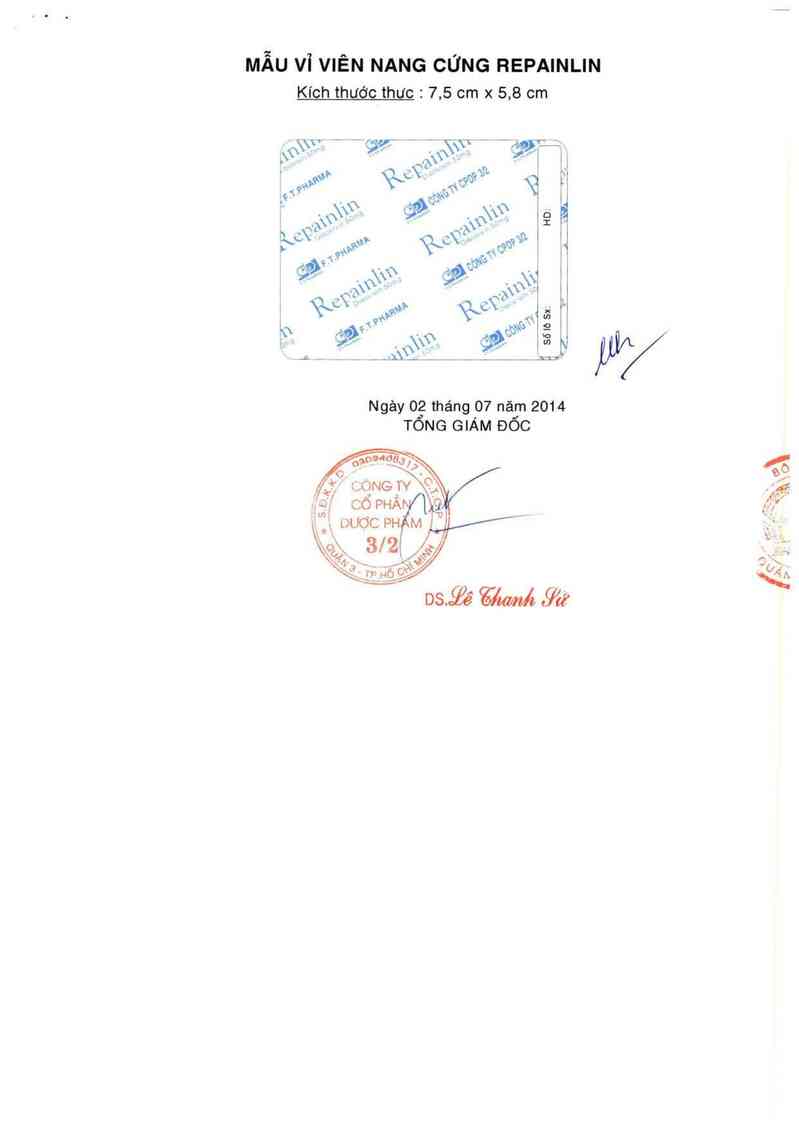 thông tin, cách dùng, giá thuốc Repainlin - ảnh 1