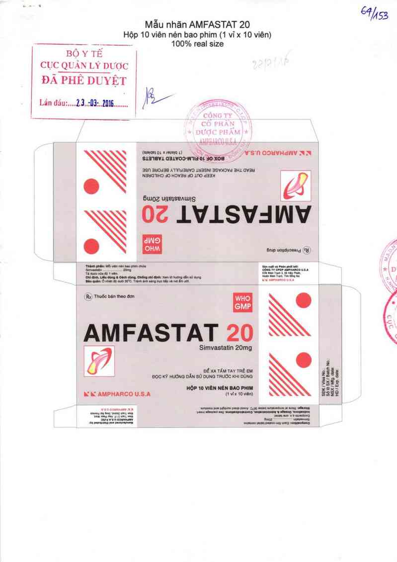 thông tin, cách dùng, giá thuốc Amfastat 20 - ảnh 0