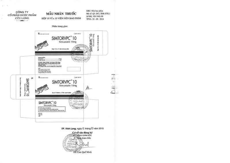 thông tin, cách dùng, giá thuốc Simtorvpc 10 - ảnh 1
