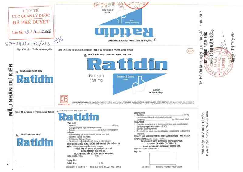 thông tin, cách dùng, giá thuốc Ratidin - ảnh 0