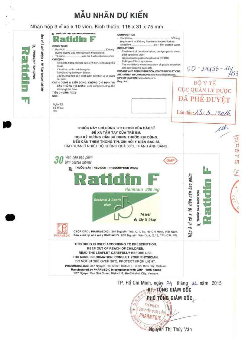 thông tin, cách dùng, giá thuốc Ratidin F - ảnh 0
